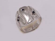 Кольцо из серебра c фианитом и алпанитом Р5К251060
