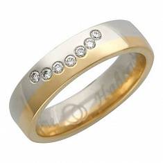 Обручальные кольца из трубы из комбинированного золота c бриллиантом 01О660159