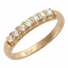 Кольцо из красного золота c бриллиантом 01К615050
