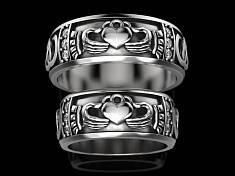 Обручальные кольца кладдахские с узором-барельефом И-676746