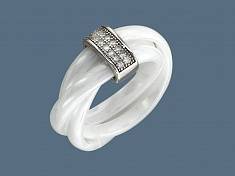 Кольцо из серебра c цирконием и керамикой Т4К25010751