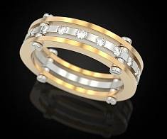 Обручальное кольцо сборное с бриллиантами И-2287819