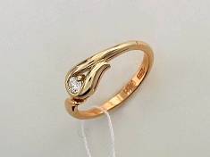 Кольцо из комбинированного золота c бриллиантом 01К662073