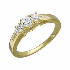 Кольцо из желтого золота c бриллиантом 01К635925