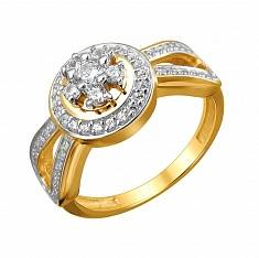 Кольцо из комбинированного золота c фианитом 01К1611644РЖ