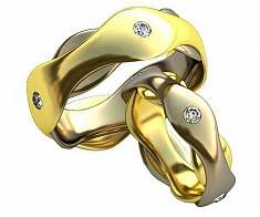 Необычные обручальные кольца с бриллиантами В-4-179