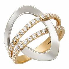 Кольцо из комбинированного золота c фианитом 01К165127