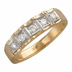 Кольцо из комбинированного золота c бриллиантом 01К662041