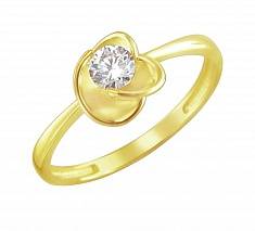Кольцо из желтого золота c фианитом 01К1311472