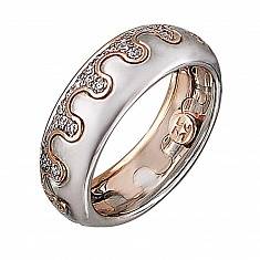 Обручальные кольца прочие из комбинированного золота c бриллиантом 01О660312Б1