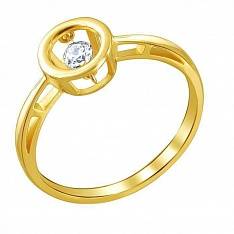 Кольцо из желтого золота c фианитом 01К137960