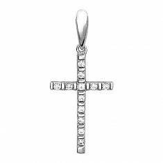 Крест из серебра c фианитом 01Р150692