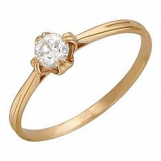 Кольцо из красного золота c бриллиантом 01К616784