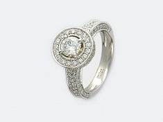 Кольцо из белого золота c бриллиантом 01К674222
