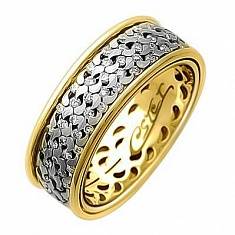 Обручальные кольца крутящиеся из комбинированного золота c бриллиантом 01О680170L