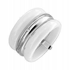 Кольцо из серебра c цирконием и керамикой Т4К25012070