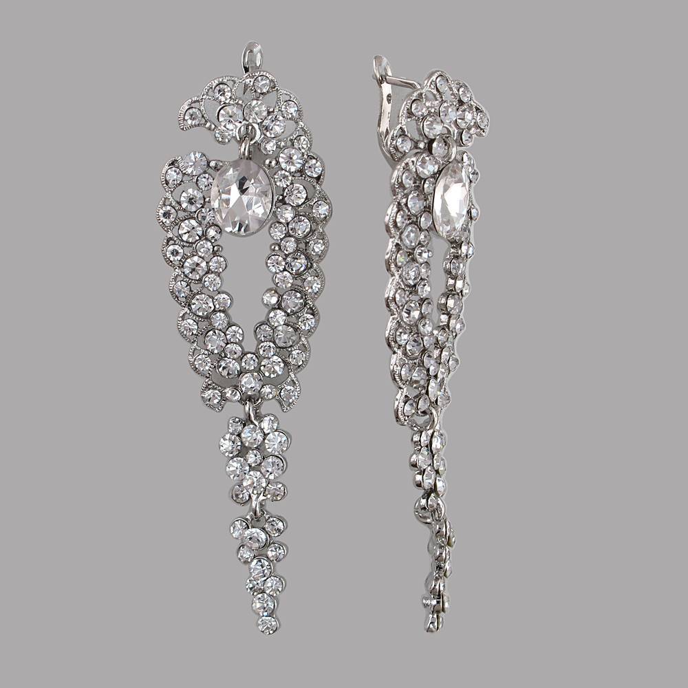 Серьги из бижутерии c кристаллом 