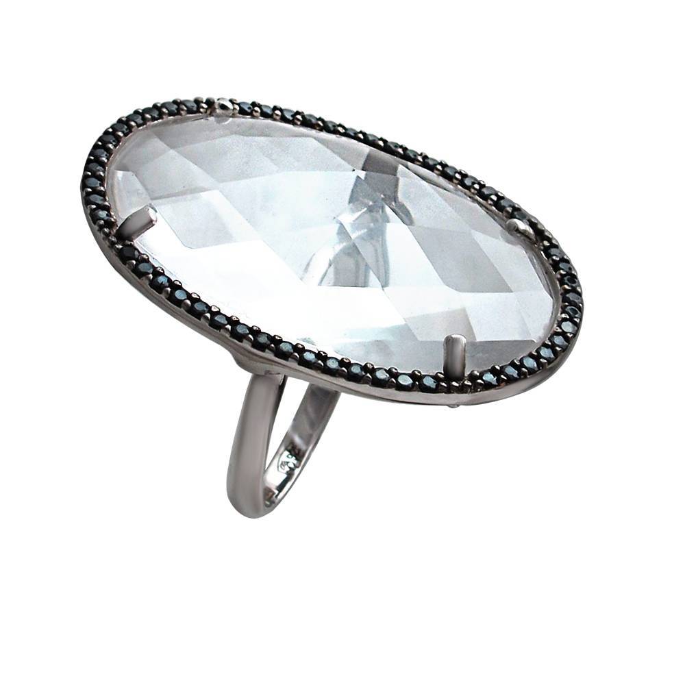 Кольцо из серебра c цирконием и пластиком 01К2510680-23 фото