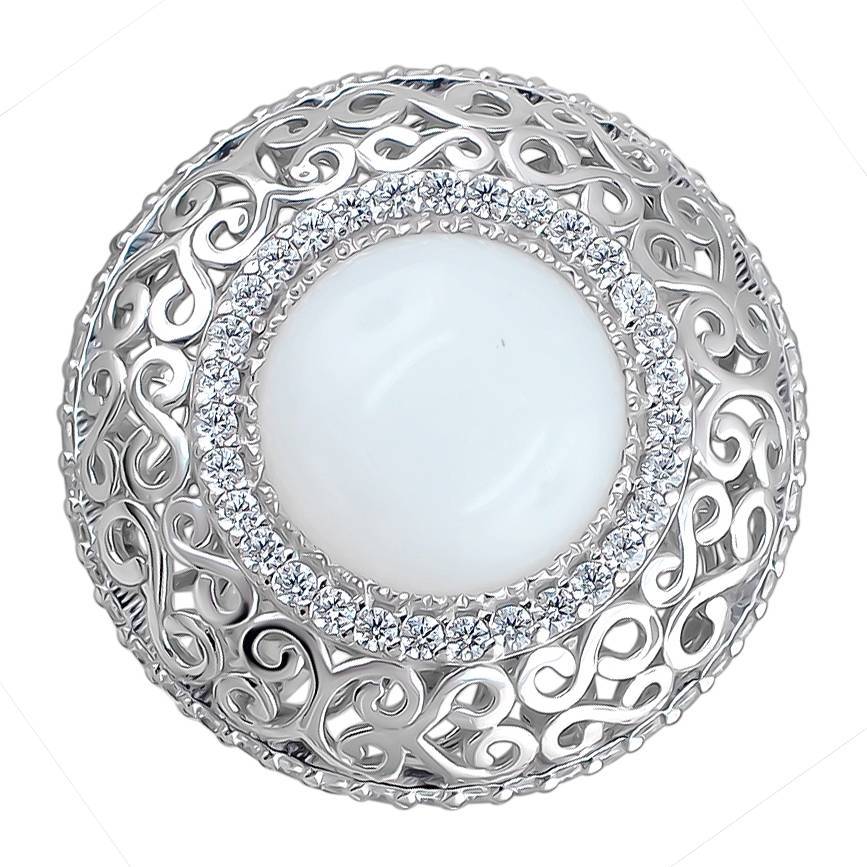 Кольцо из серебра c цирконием и другими вставками С3К453790 фото