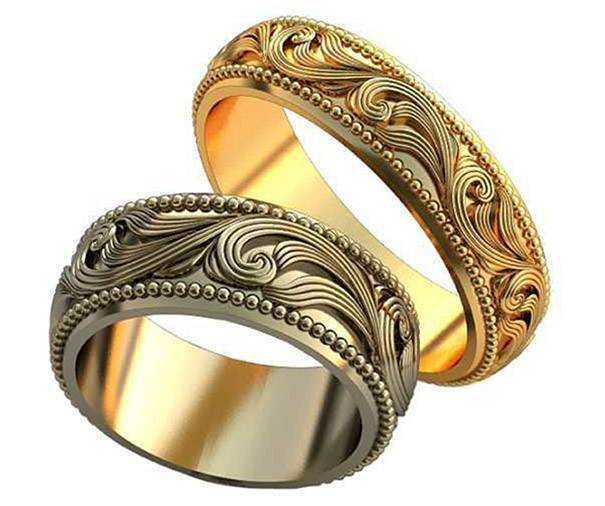 Резные свадебные кольца