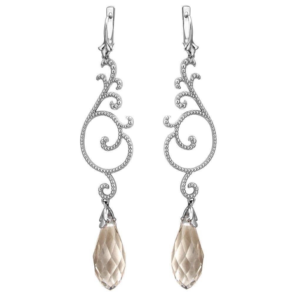 Серьги из серебра c хрусталём 