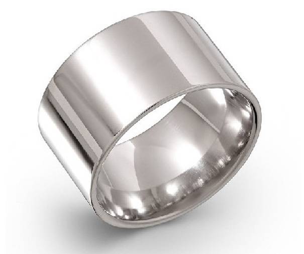 Кольцо из серебра широкое, гладкое, плоское 12мм 