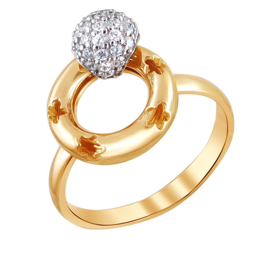 Кольцо из комбинированного золота c фианитом 01К1610591 фото