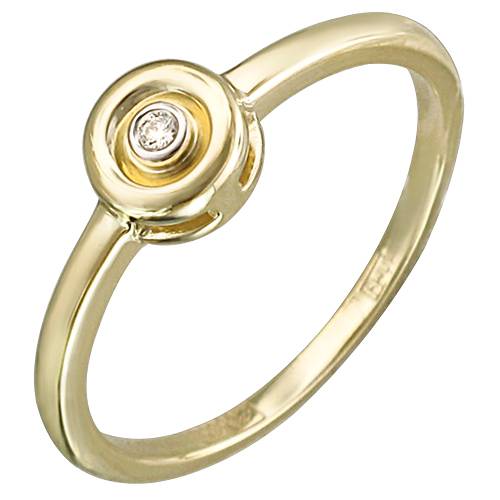 Кольцо из желтого золота c бриллиантом 01К637570 фото