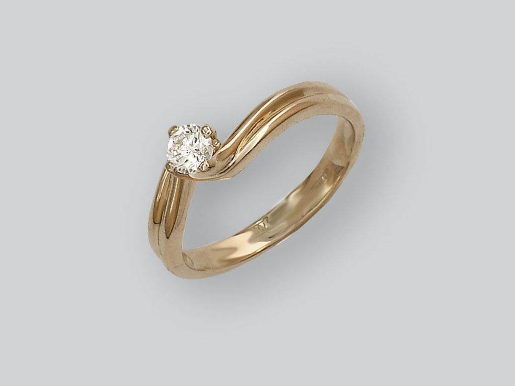 Кольцо из белого золота c бриллиантом 32К670252 фото