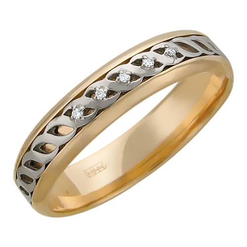 Обручальные кольца прочие из комбинированного золота c бриллиантом 