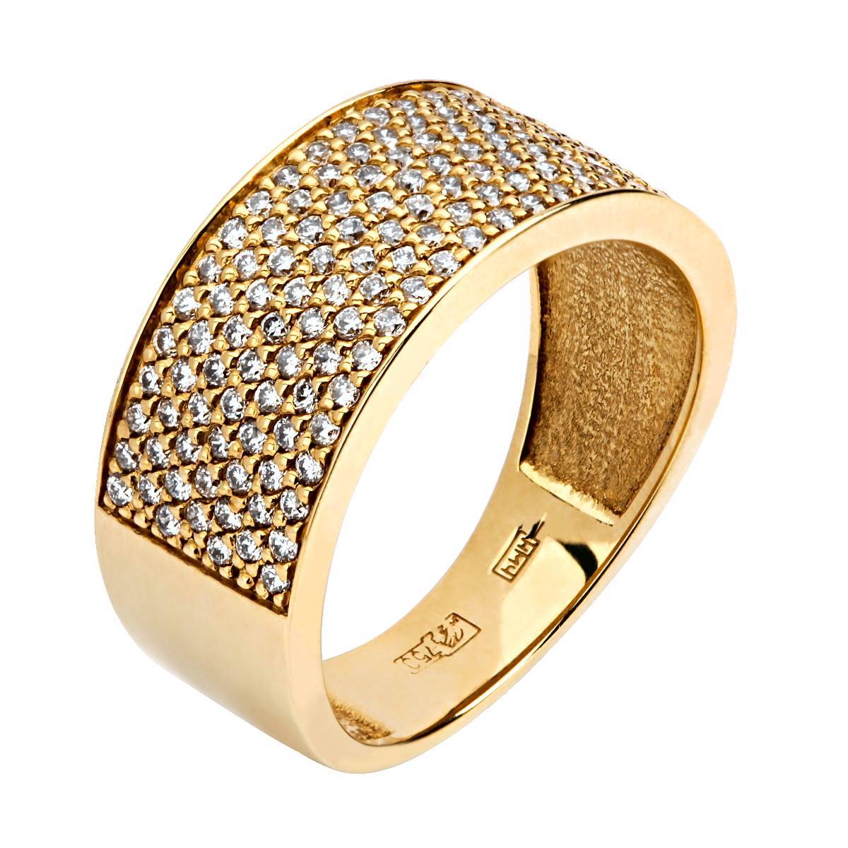 Кольцо из желтого золота c бриллиантом 01К642815 фото