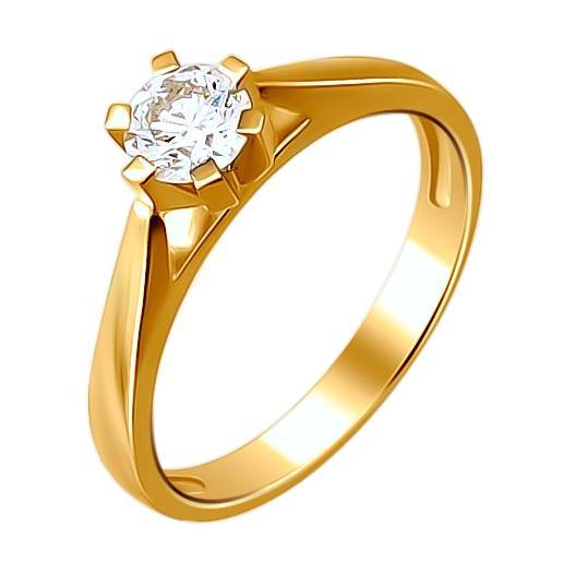 Кольцо из комбинированного золота c бриллиантом 01К682724 фото