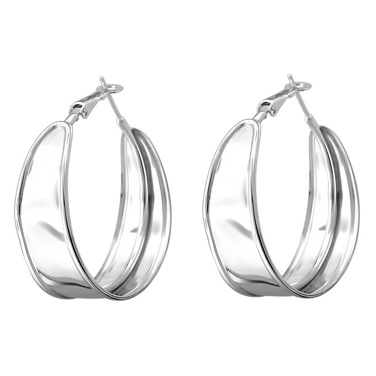 Серьги конго из серебра 