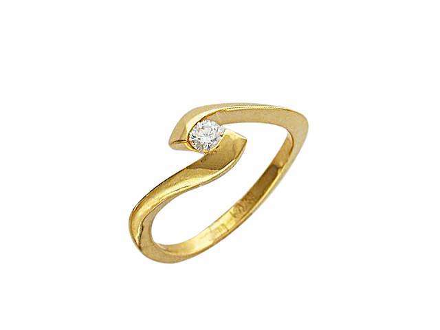 Кольцо из желтого золота c бриллиантом 01К641438 фото