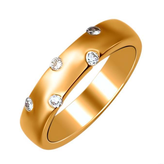 Кольцо из желтого золота c бриллиантом 32К640319 фото