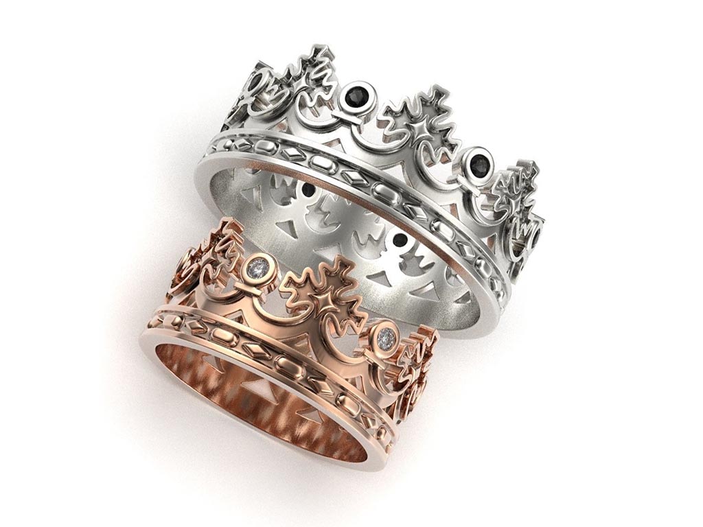 Обручальные кольца "Короны с бриллиантами" 
