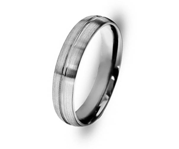Обручальное кольцо классическое в комфорте матовое с бороздой 
