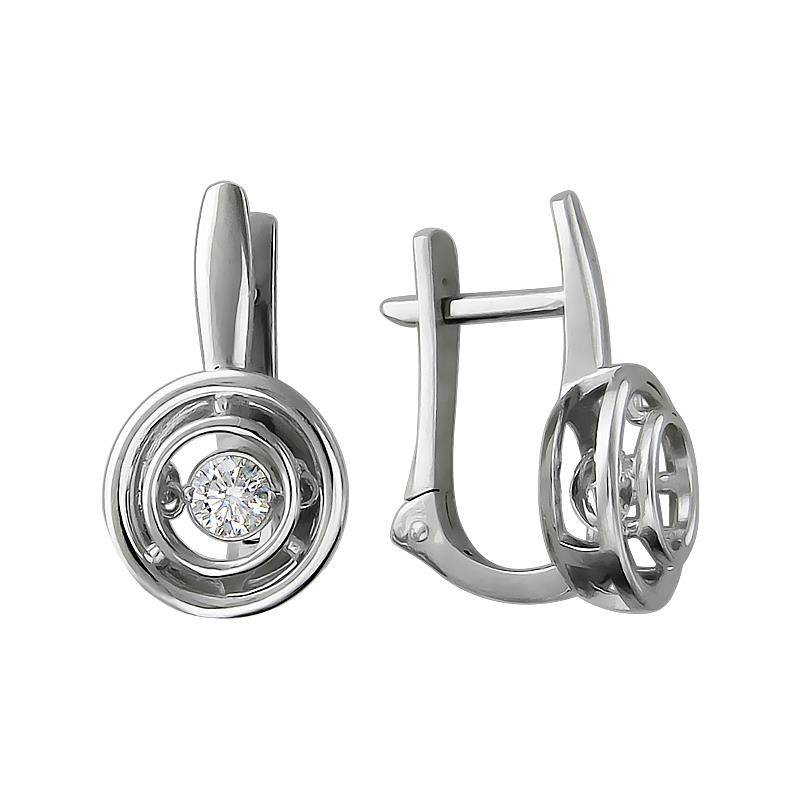 Серьги из серебра c фианитом 