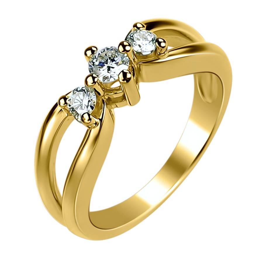 Кольцо из комбинированного золота c бриллиантом 32К660439 фото