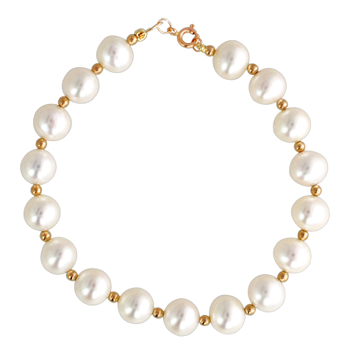 Браслеты декоративные прочие из красного золота c жемчугом и золотом 