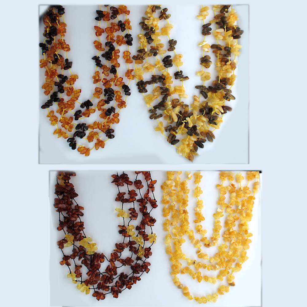 Колье из бижутерии c янтарём 