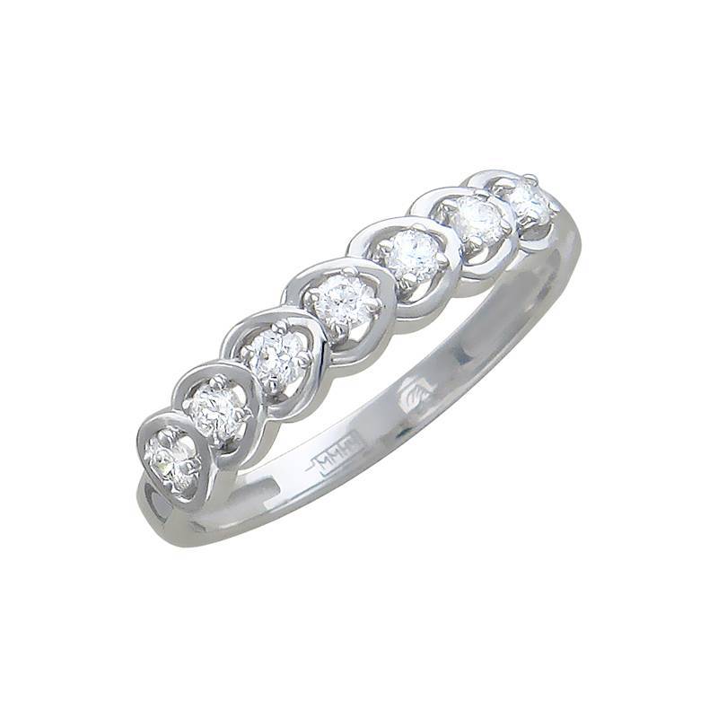 Кольцо из белого золота c фианитом 