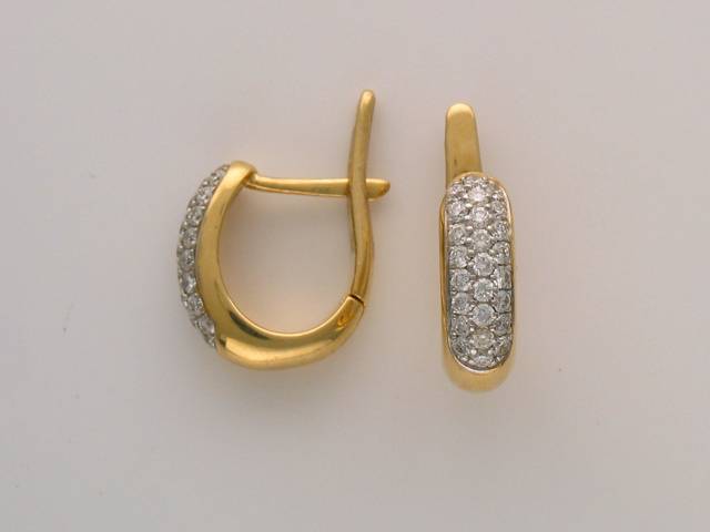 Серьги из желтого золота c бриллиантом Г9С640062 фото