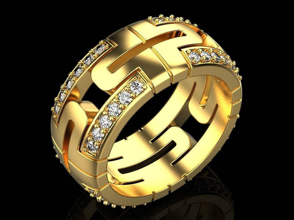 Обручальное кольцо с бриллиантами 