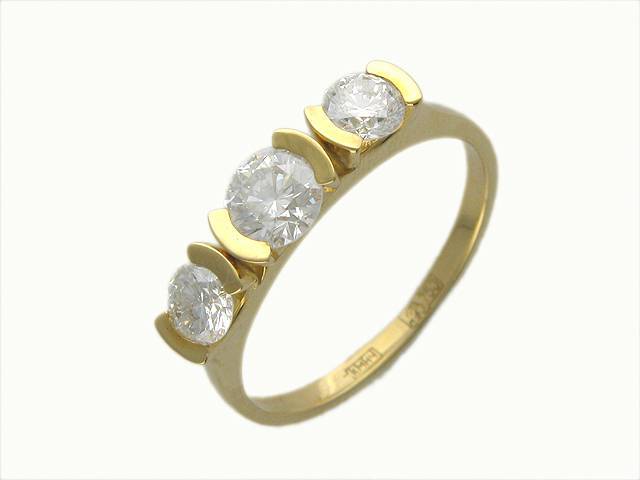 Кольцо из желтого золота c бриллиантом 01К643926 фото