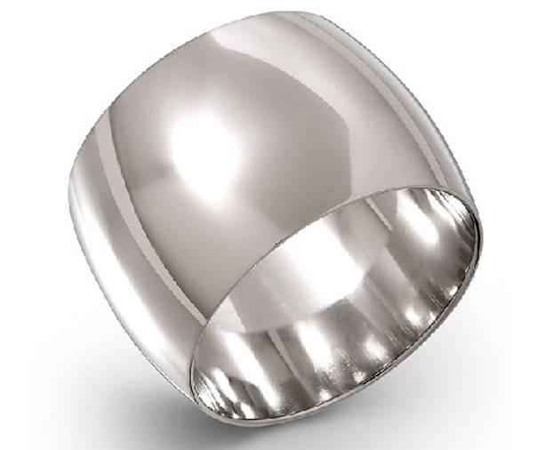 Кольцо из серебра классическое выпуклое, широкое 15мм 