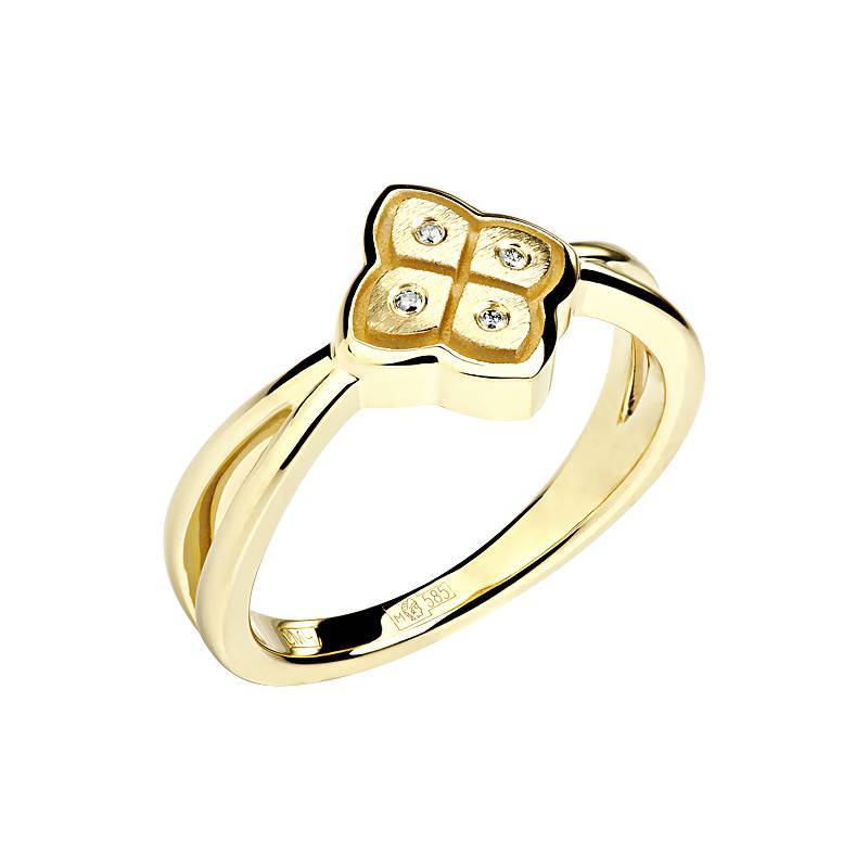 Кольцо из желтого золота c бриллиантом 
