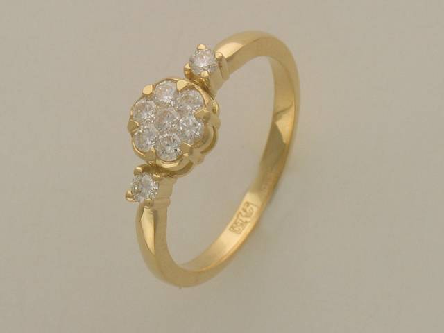 Кольцо из желтого золота c бриллиантом 01К643065Z фото