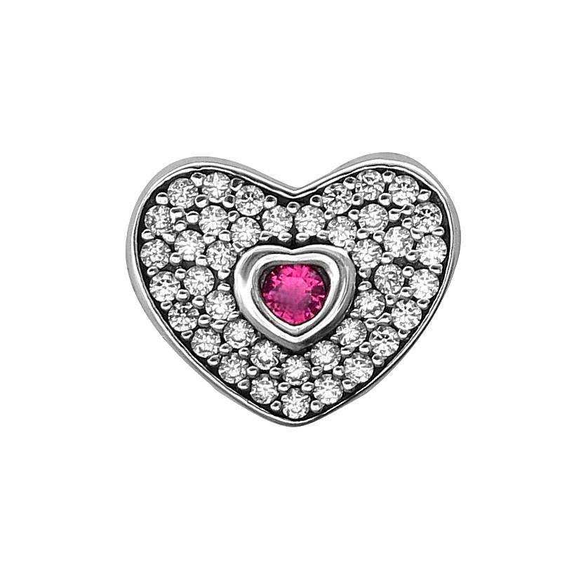 Подвеска из серебра c рубином и фианитом 