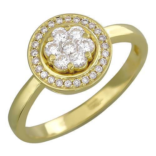 Кольцо из желтого золота c бриллиантом 